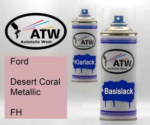 Ford, Desert Coral Metallic, FH: 400ml Sprühdose + 400ml Klarlack - Set, von ATW Autoteile West.